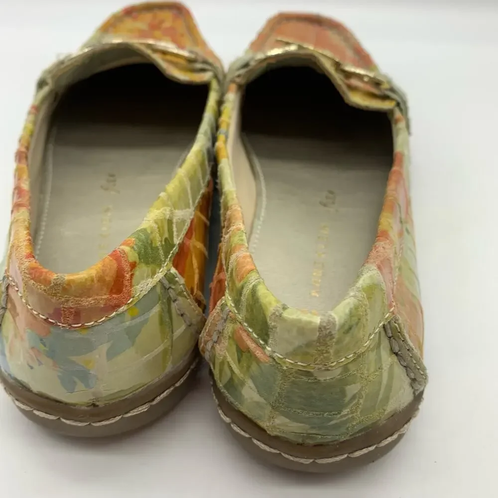 Anne Klein Women's Embossed Leather Floral Pattern Moccasin Loafers Sz 6M - Picture 11 of 13